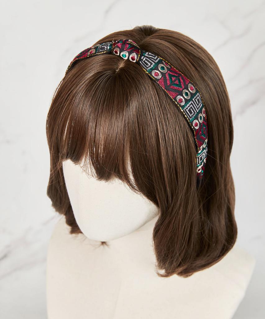 Maia Pearl Flower Jacquard Hairband A-Knot Type Violet