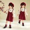 Girls' Red Velvet Princess Dress - Autumn/Winter, First Birthday, Formal Wear