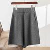 Women's High-Waisted Wool Knit Shorts – Autumn/Winter 2023, Solid Color, Thickened, Slim Three-Quarter Length