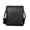 Men's Genuine Leather Embossed Vertical Shoulder Bag - Business and Casual Style