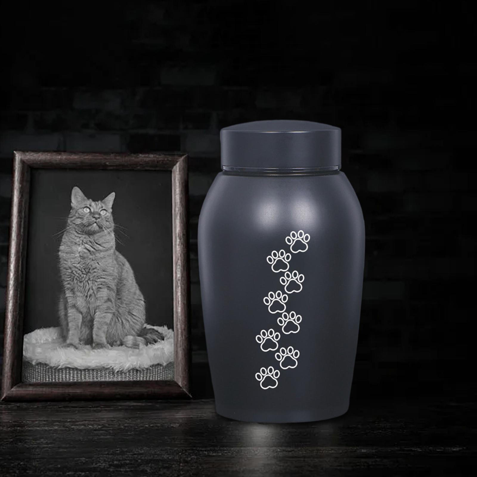 

Dog Cat Ashes Stainless Steel Pet Urn Funeral Cremation Burial Storage Container Memorial Style C