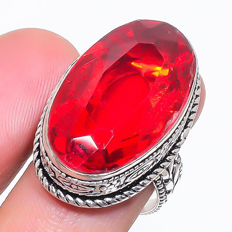 

Natural Garnet Gemstone Handmade 925 Sterling Silver Jewelry Ring Size 8 AR-16697