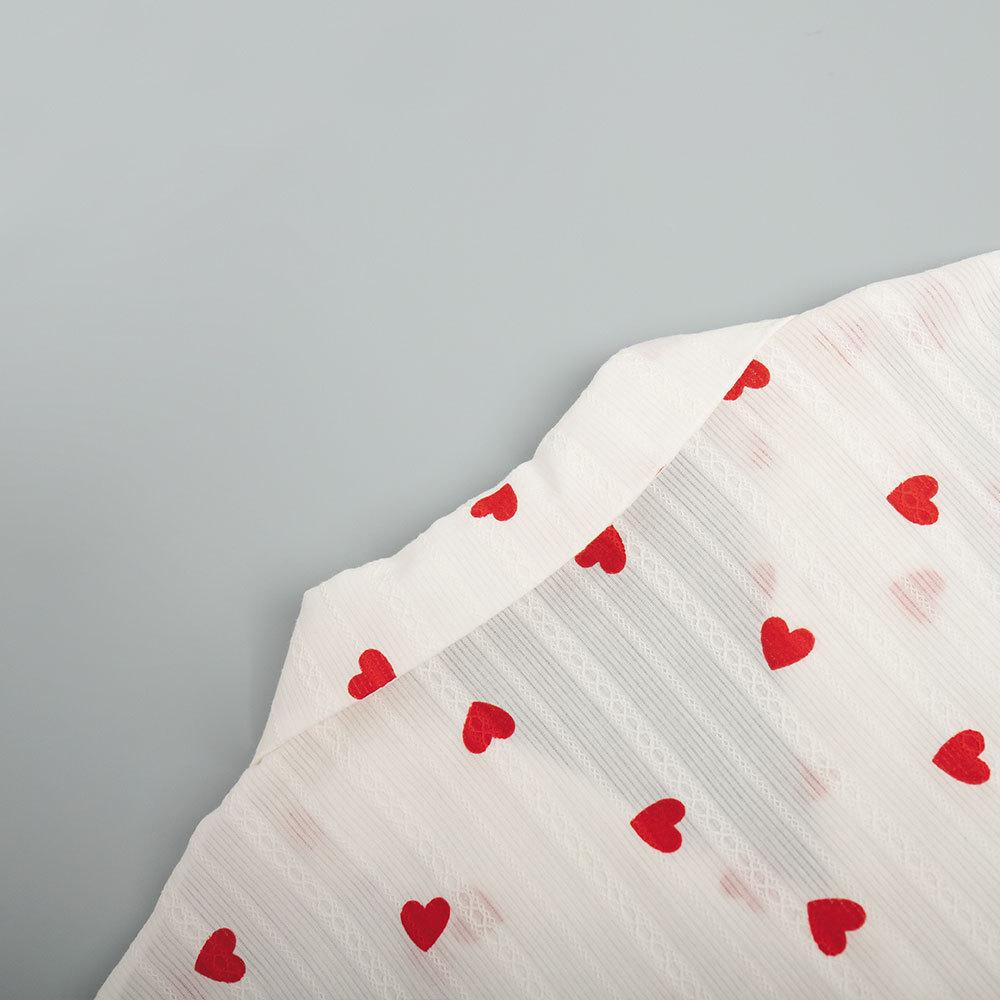 Dampyjamasdräkt Casual Mode Set Kärlekstryck Långärmad Korta Byxor Hemkläder