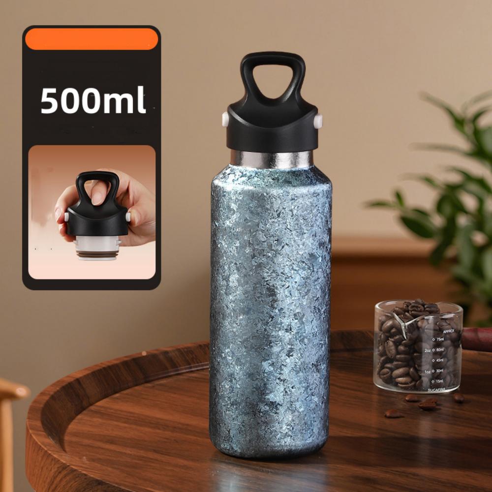 

Titanium Thermal Tumbler 500ML Insulated Water Bottle Vaccum Cup Portable Travel Sport Bottle For Camping 401-500ml синій