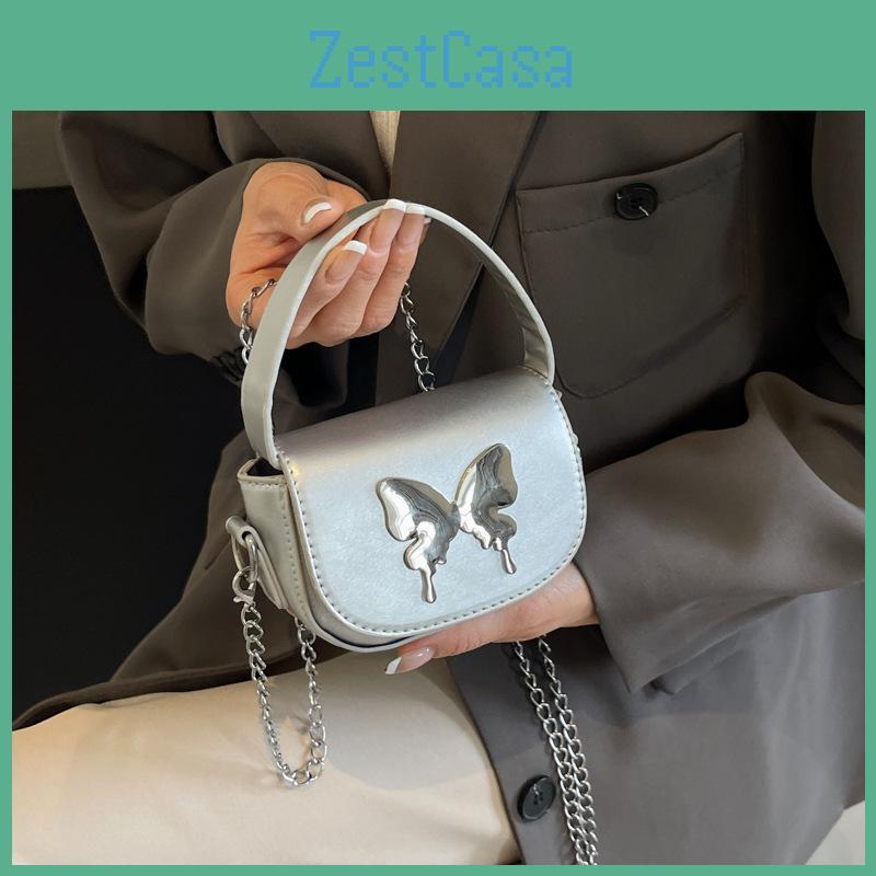 Butterfly Shoulder Single Crossbody Bag Solid Color Handbag Women Fashion Gift