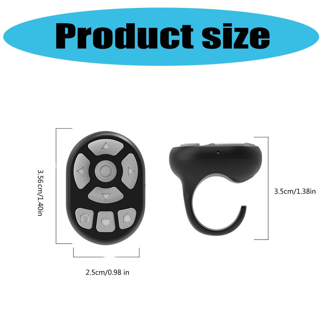Smartphone Rings Remote Control BLE5.3 for Video Watching eBook Flipping and Conference Presentations