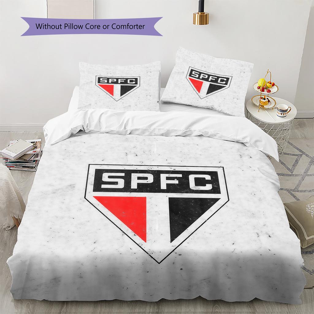 Sao Paulo FC3 Pattern Bedding Quilt Set  Home Decoration  Gift (1 * Duvet Cover + 2 * Pillowcase  Without Core)