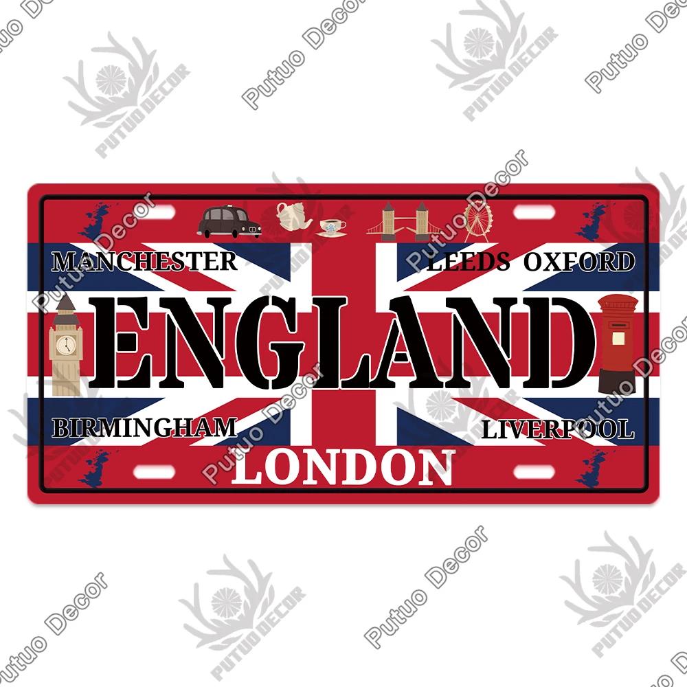 Putuo Decor Country - Themed Vintage Metal Sign with License Plate Plaque - Ideal for Bar Pub Club and Home Wall Decoration