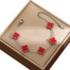Four-leaf Clover Titanium Steel Bracelet for Women Non-fading Double-sided Shell 13mm Bracelet