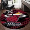 Miami Heat Basketball Kunst Runder Teppich für Wohnzimmer, Schlafzimmer, Spielzimmer, Stuhlunterlage, Teppich, Kreis Teppich, Große Größe Fan Weihnachtsgeschenk