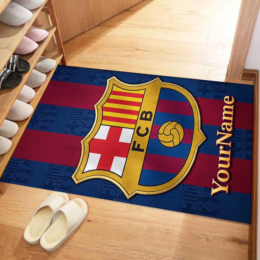 Fc Barcelona Personalized Name Floor Rug Office Rug Suitable for Bedrooms Kitchen Balcony Outdoor Antislip Carpet Anime Office Decor