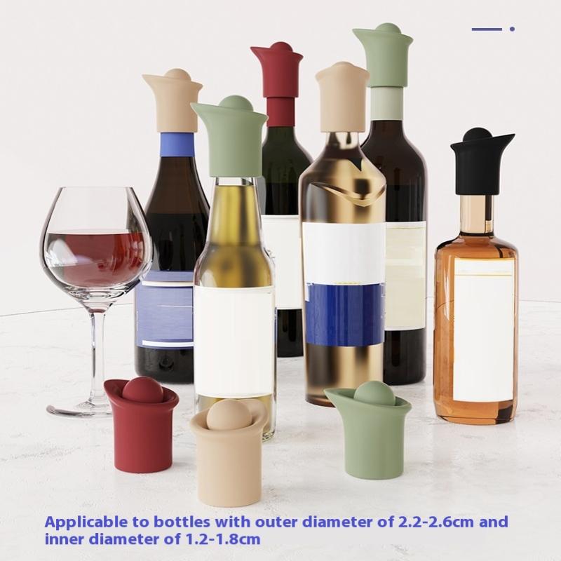 Reusable Food Grade Silicone Wine Bottle Stopper, Household Freshness Leak-proof Sealing Stopper For Wine, Champagne