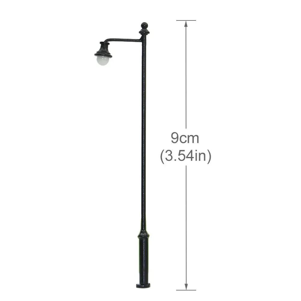 5Pcs Warm White Model Street Lights Layout Lamppost Railway Train Garden Playground Scenery LED Lamps Lighting 1:87 HO Scale LED