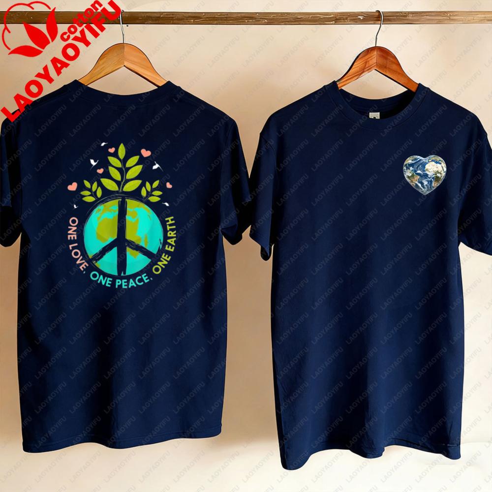 Love World Earth Day Anniversary Peace Hippie Tree Unisex TShirt Gothic Oversized T Shirt Graphic T Shirts WOMEN Clothing Tops