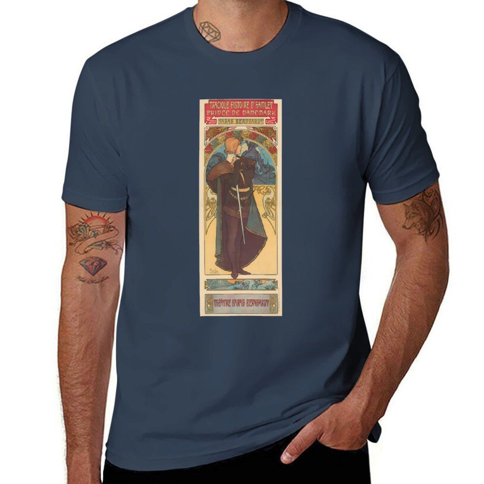HAMLET Alphonse Mucha t TShirt Breathable Workout Short Sleeve Top S