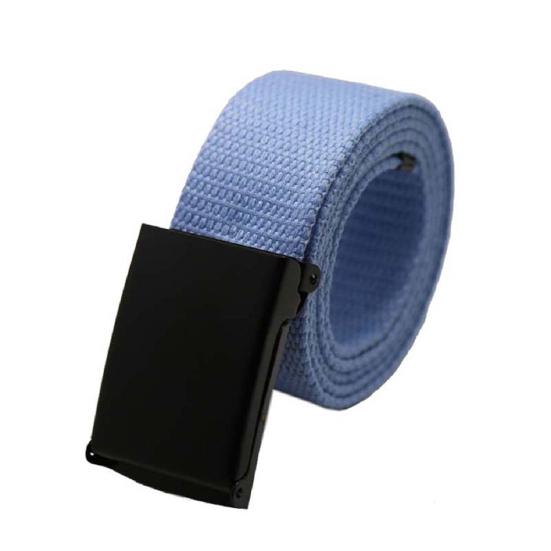 Unisex Casual Solid Color Webbing Canvas Waist Belt Automatic Buckle Waistband