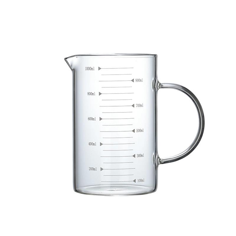Heat-Resistant Borosilicate Glass Measuring Cup with Scale - Customizable for Baking & Milk Tea