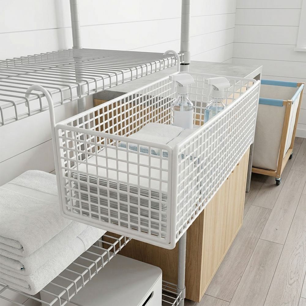 No Drill Space-Saving Shelf Hollow Door Bedroom Organizer Simple Bedside Hanging Basket  Bedroom