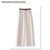 Brown straight wide-leg pants for women, 2026 new spring and autumn style, drapey suit pants, casual pants with a relaxed and casual feel