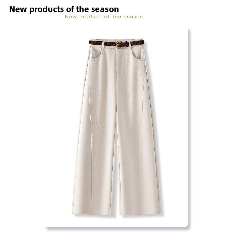Brown straight wide-leg pants for women, 2026 new spring and autumn style, drapey suit pants, casual pants with a relaxed and casual feel