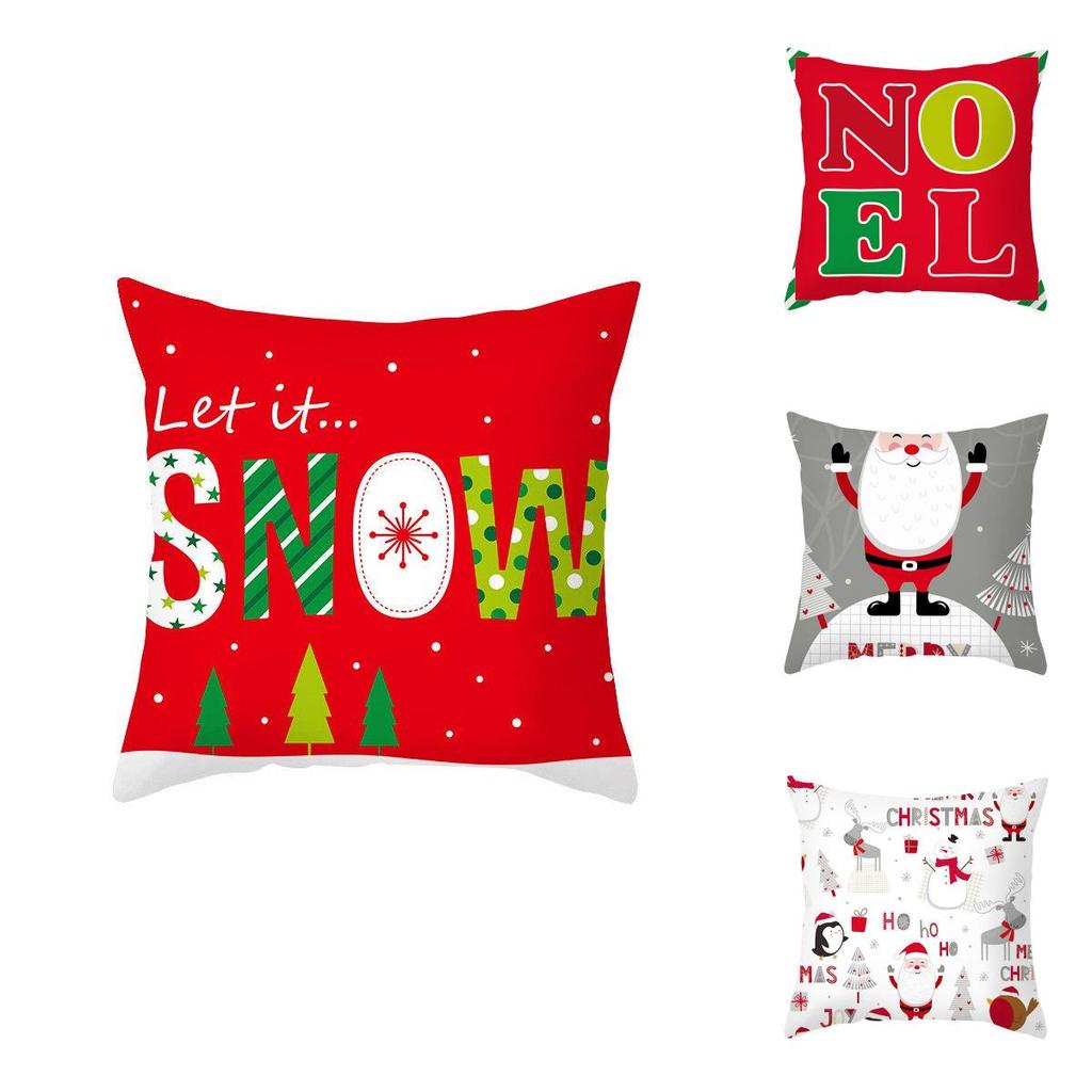 Festive Santa Claus Christmas Cushion Cover With Super Soft Peach Skin Velvet For Home Decor