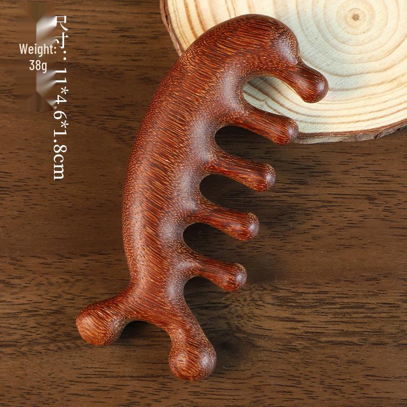 Non-Pear Wood Meridian Massage Brush: Full Body Meridian Dredging, Fat Burning, Abdomen Scraping with Pure Brass.
