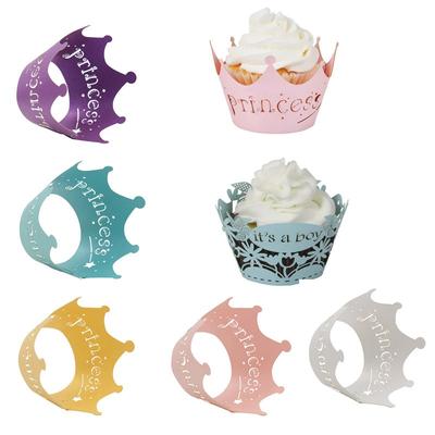 Ausschnitt Feier Dekoration Cupcake-Förmchen Geburtstagsparty Laserschnitt Kuchenspitze Papier Prinzessin Papierbecher