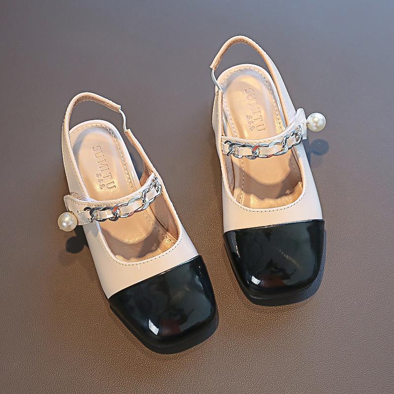 Children shoes new spring and summer elegant Toddler black sandals girls princess shoes 26