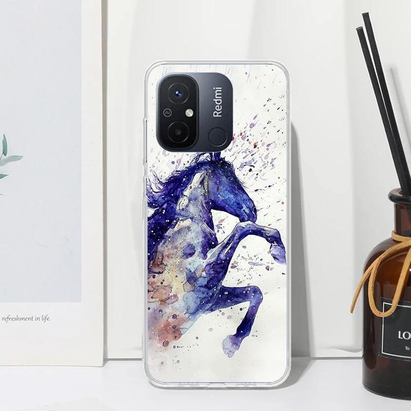 Animal Oil Painting Horse Phone Case For Xiaomi Redmi 14C 13 13C 12 12C 10 10A 10C 9 9A 9C 9T 8 8A 7 7A 6A 6 Pro K80 K70 K60 K40