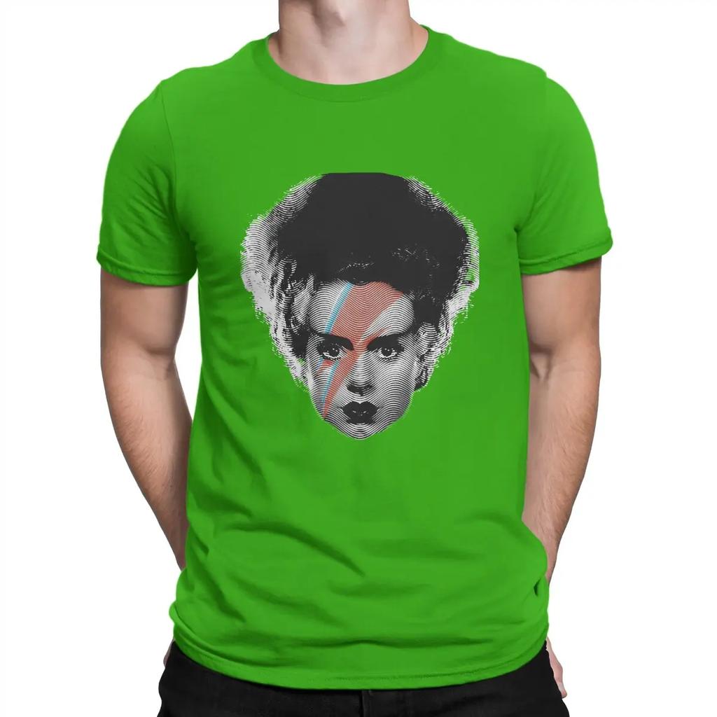 Bride T Shirt Men's  Cotton Fun T-Shirts Round Neck Cool Cool B-Bowie Tees Short Sleeve Clothing Party
