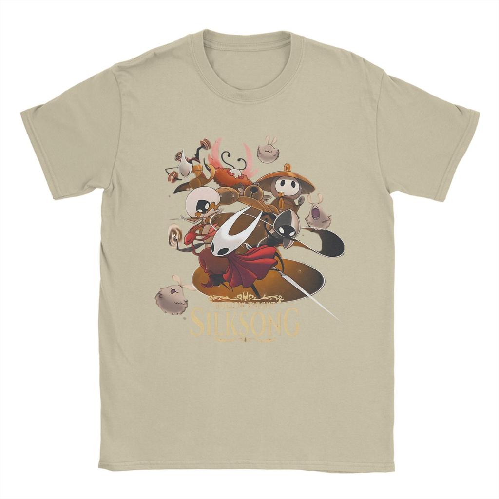 Spiel Hollow Knight Silksong T-Shirts für Herren Kreative Reine Baumwoll-Tees O-Ausschnitt Kurzarm T-Shirts Geburtstagsgeschenk Kleidung