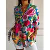 Ladies, Casual, Long Sleeved, Button Up Shirt, Floral Print, Machine Washable, Casual, Loose Fit