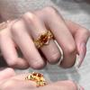 Inspired design inlay diamond hollow out orange gemstone rings for women exquisite luxury ring wedding banquet jewelry gift
