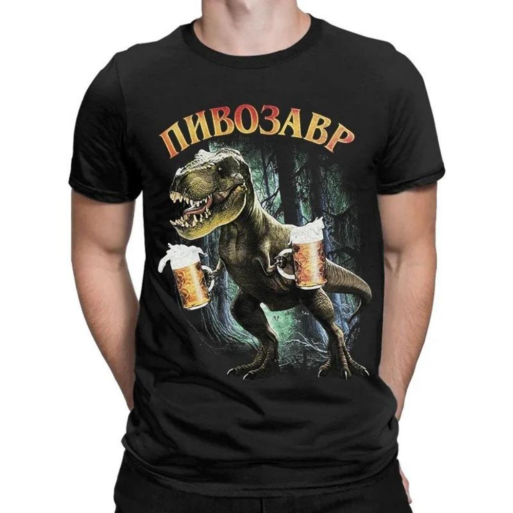 

Summer Fashion T-Shirt Men_Women With Pivosaurus Print Casual Tshirt Unisex Tops Black O-Neck Street Short Sleeve Top T-Shirt S чёрный