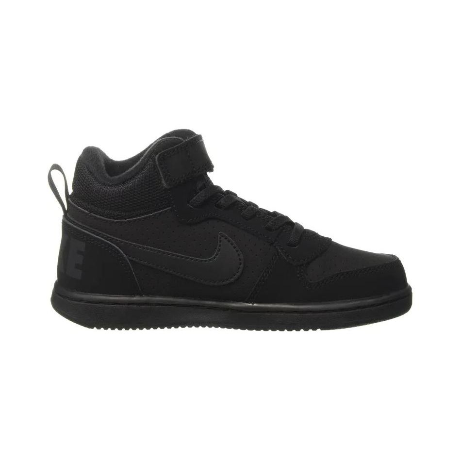 Nike Scarpe da Ginnastica Court Borough Mid PS Triple Black Bambino 870026-001