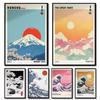 Mount Fuji Zonsopgang Golf Canvas Print Hokusai Grote Golf Landschap Japanse Muurkunst Poster voor Moderne Woonkamer Huisdecoratie