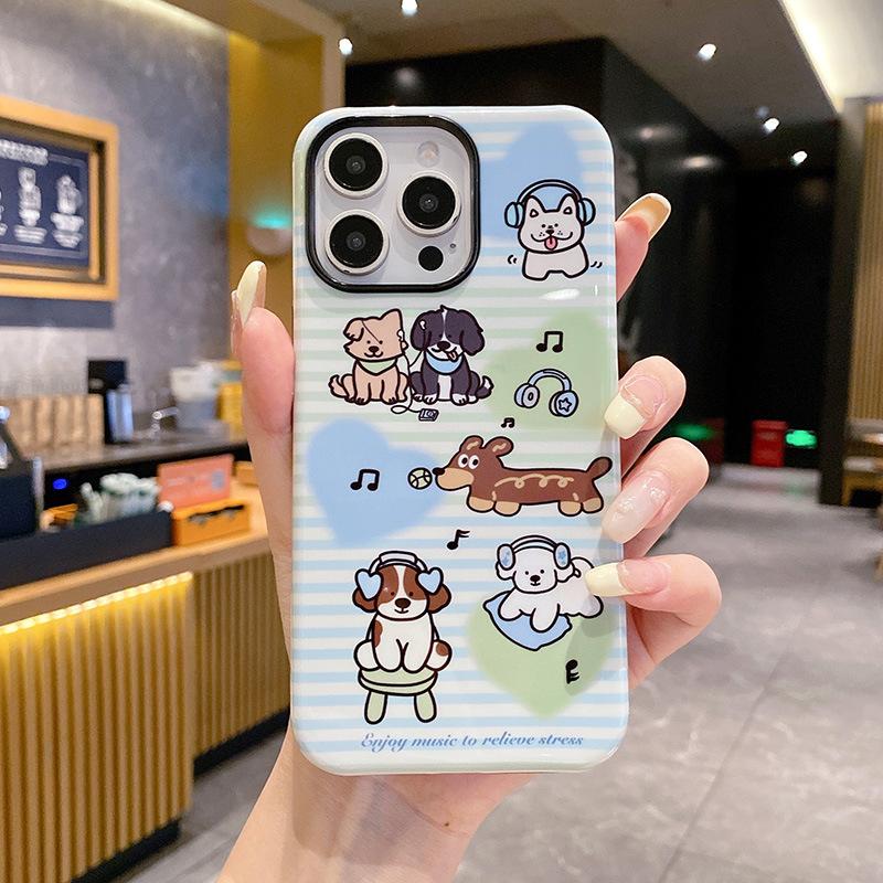 Hairstyle Puppy for Apple 17promax Cartoon Cute for IPhone16pro Lens All-Inclusive 15 New Style 14