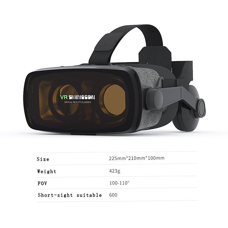 VR 3D Glasses, Head-mounted Virtual Reality VR Glasses for Immersive Video Game Experience, Suitable for Smartphones