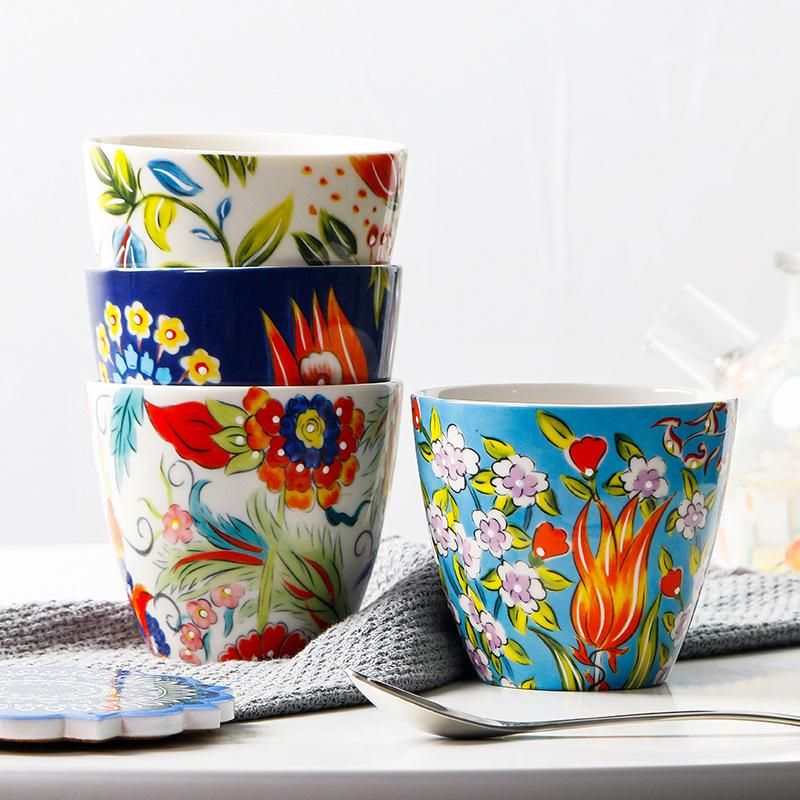 American hand-painted casual cup household small fresh milk cup personalized restaurant ice cream dessert cup