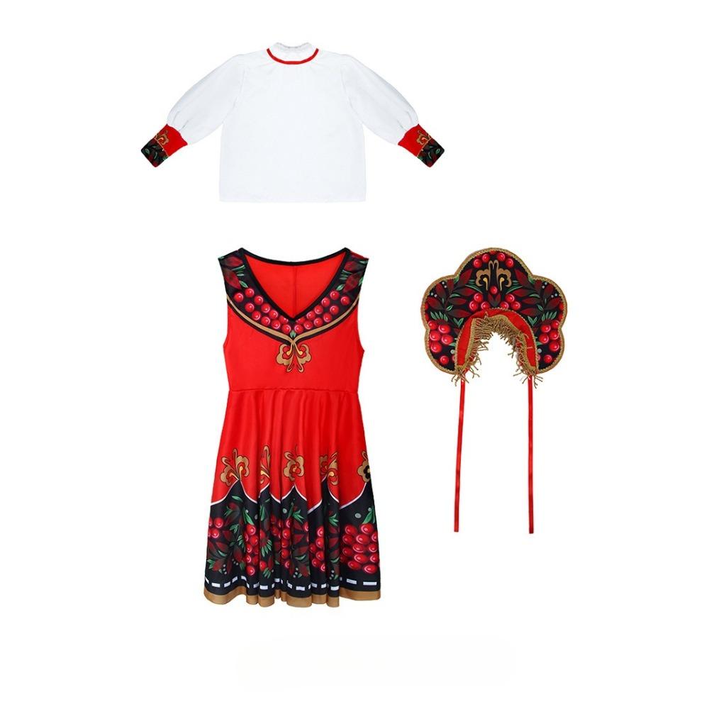 Kids New Russian Ethnic Costume Halloween Folk Stage Performance Cosplay Outfit Vibrant Cultural Festive Themed Look