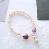 Special-shaped amethyst natural freshwater pearl bracelet Bangles Women Fashion Jewelry accessories Gift