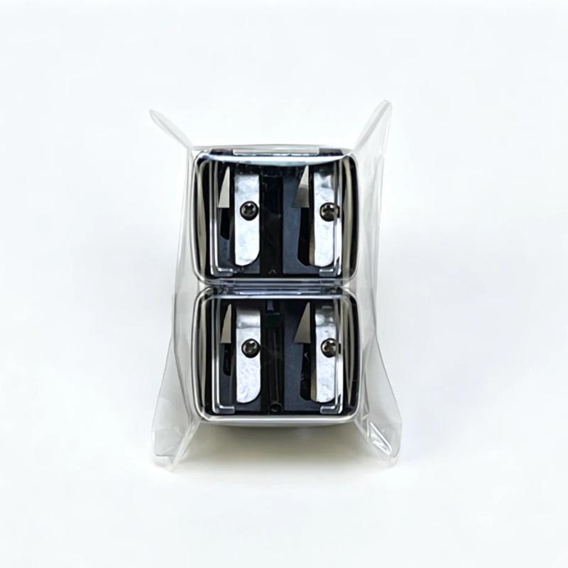 Dual-Hole Pencil Sharpener with Lid for Fine and Thick Makeup or Eyebrow Pencils