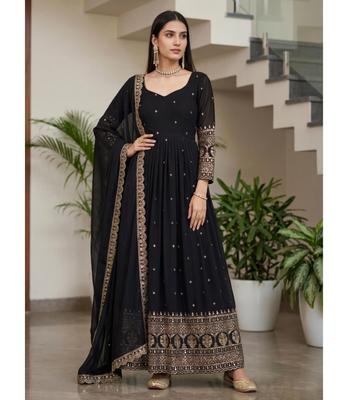 Rochie Designer Indiană Mătase Vichitra Bollywood Salwar Kameez Ținută de Petrecere Anarkali Salwar