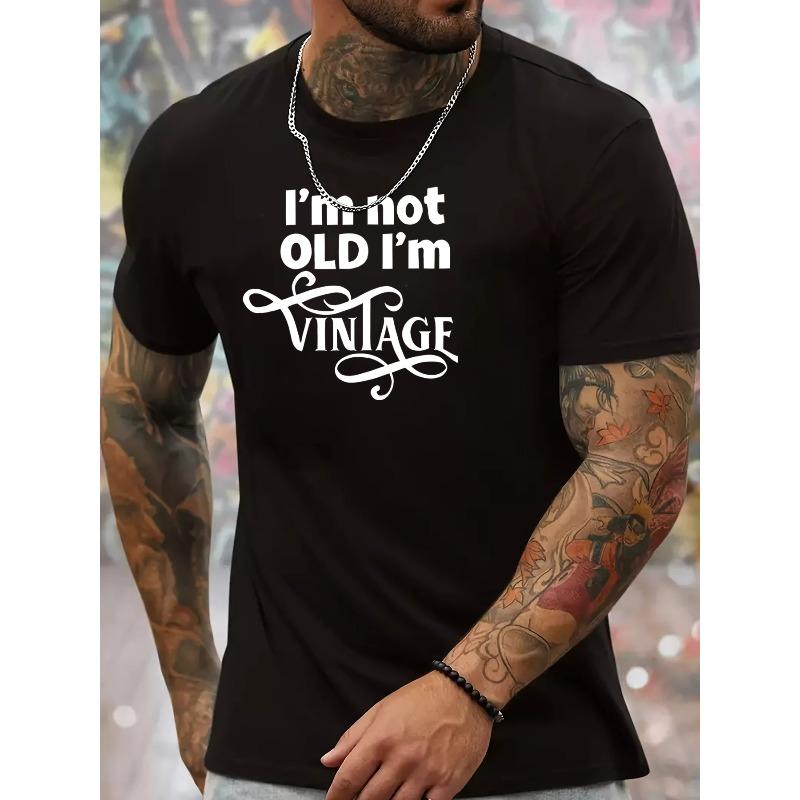 

Европейские размеры Мужская футболка с круглым вырезом Я не старый, я винтажный , Легкая дышащая верхняя одежда для улицы для повседневной жизни и занятий спортом S чёрный