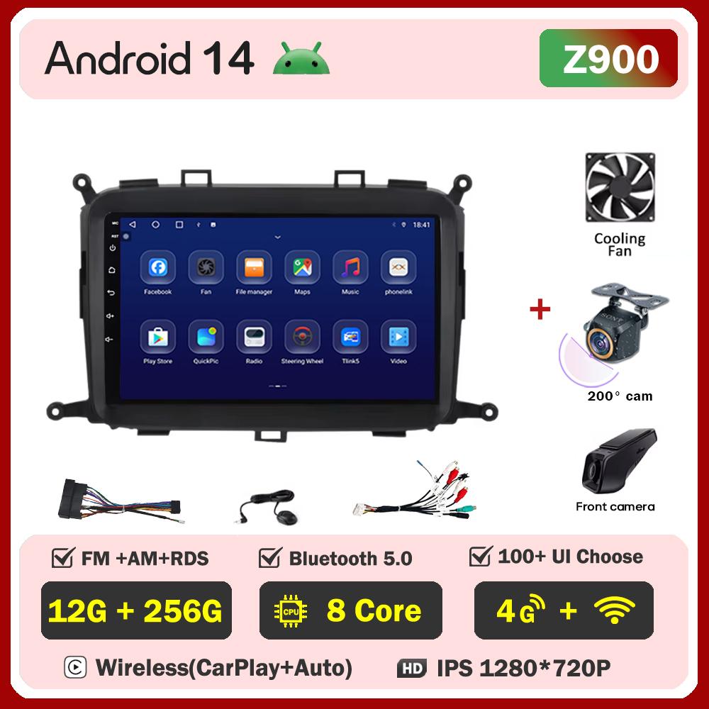 Android 14 For Kia Carens RP 3l 2013-2019 Car Multimedia Video Player Stereo Head Unit Intelligent Car Systems GPS Navigation