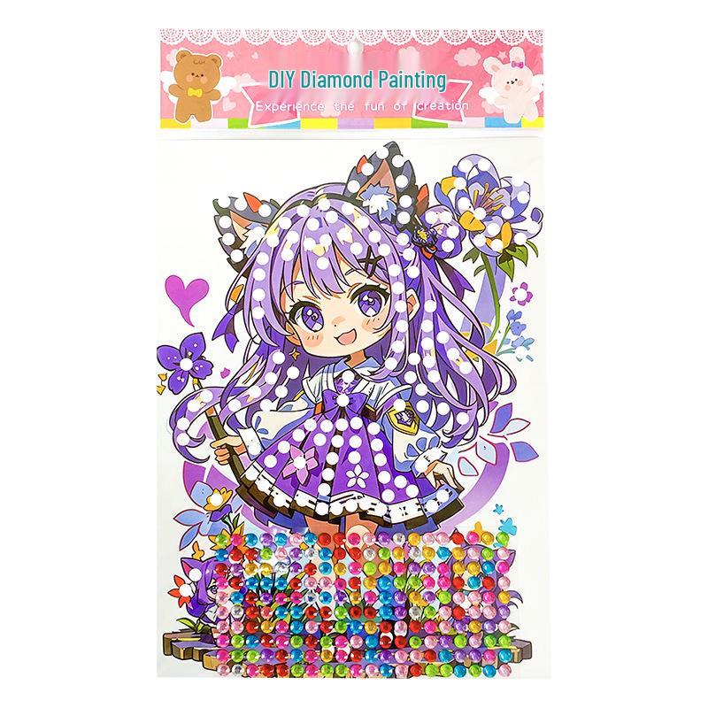 Kids' Cartoon DIY Acrylic Gem Stickers: Fun Educational Diamond Stickers for Girls