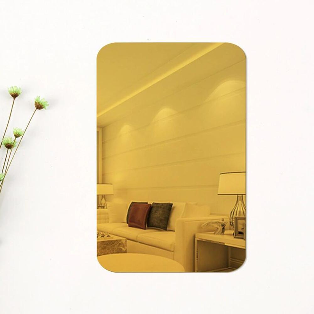 Self-adhesive Acrylic Mirror Wall Stickers Oval Rectangle Reflective Glass Decals Bathroom Dedroom Decoration