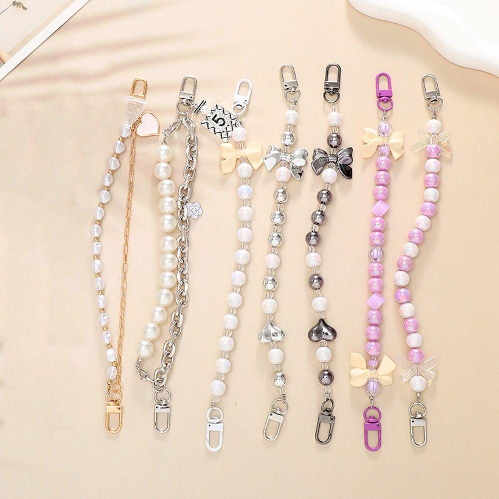 

Градиентный звездный брелок с бусинами, акриловый шнурок для телефона, подвеска-бантик, аксессуары для сумки