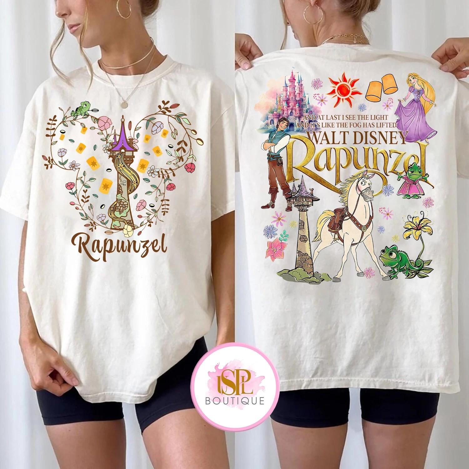 Дисней Рапунцель Запутанное Дело Волшебное Королевство Флинн Райдер Унисекс Взрослый Детский Футболка S