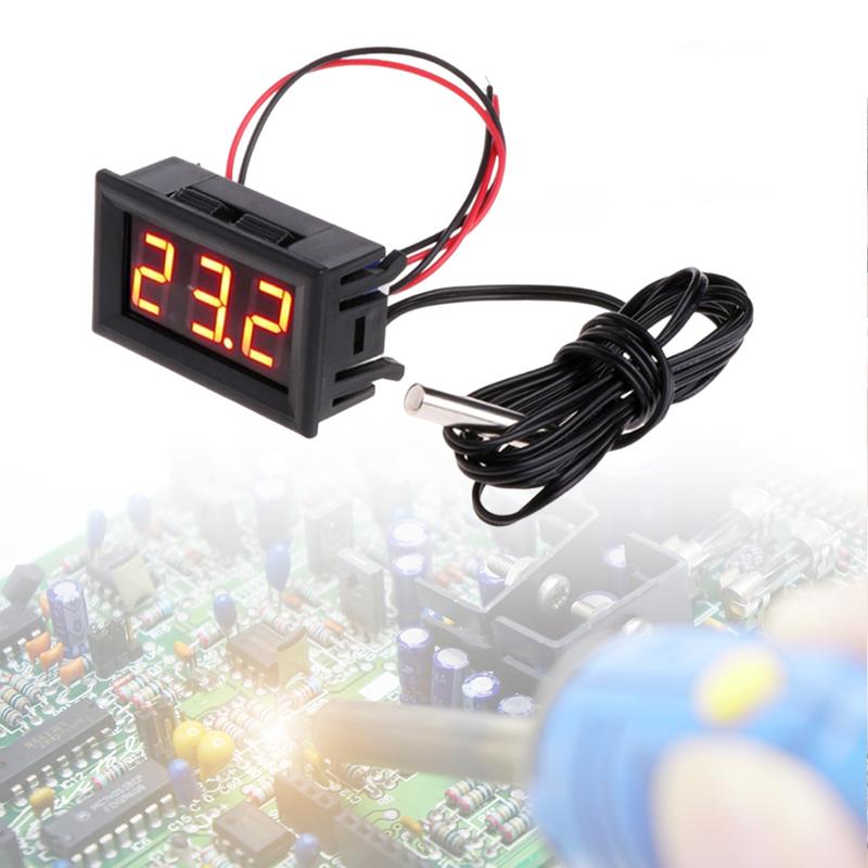 1-5pcs 0.56inch LED Digital Thermometer Tester Panel Gauge with Sensors Probe Thermometer Gauge Temperature Instrument